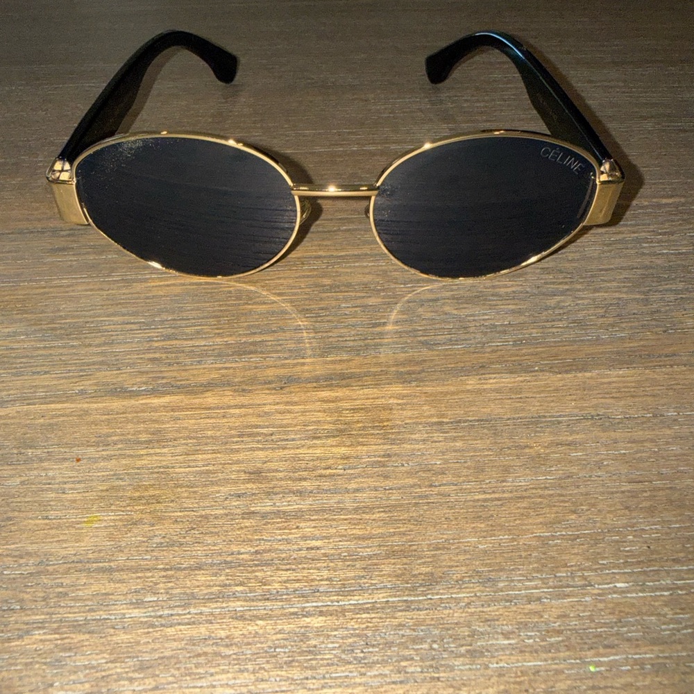 Celine Black Sunglasses Temple Arm with Gold Logo - Picture 2 of 7